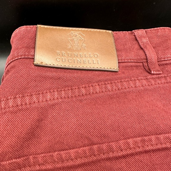 Brunello Cucinelli Deep Red Traditional Fit Denim EU50 - Picture 2 of 8